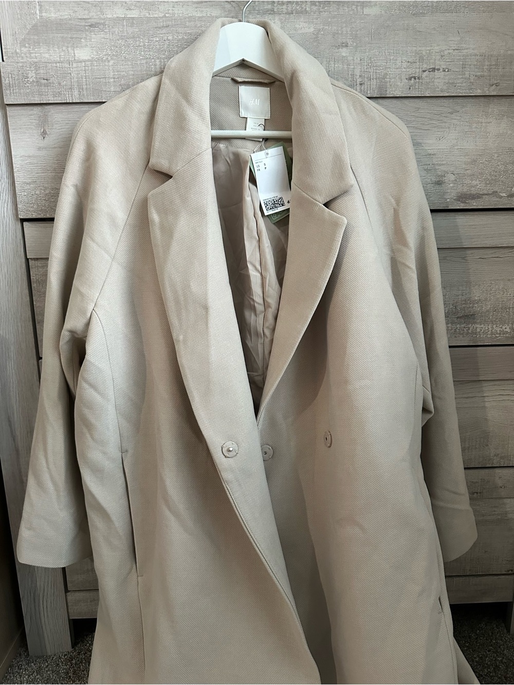 H&M Beige Single-Breasted Trench Coat